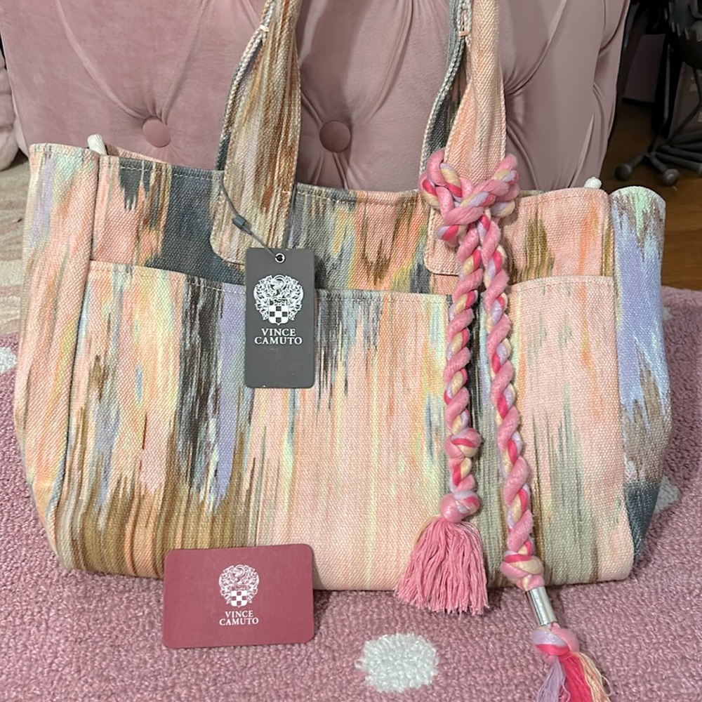 New Vince Camino Marble Canvas Purse